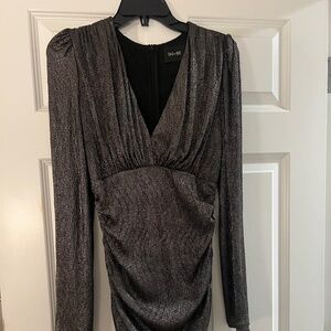 Shiny long sleeve dress